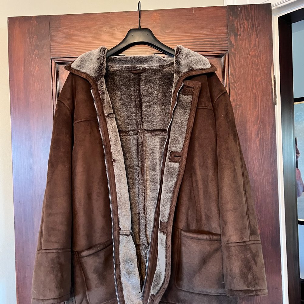 Brown Suede Jacket with Fur interior